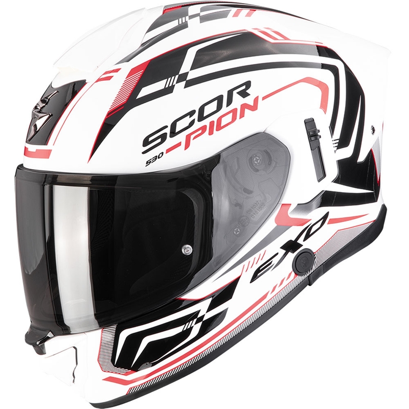 Κράνος μοτοσικλέτας Scorpion EXO-530 Air Slope full face λευκό-μαύρο-κόκκινο