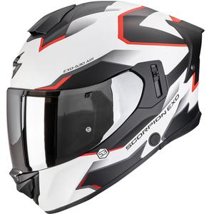Κράνος μοτοσικλέτας Scorpion EXO-530 Air Clip full face ματ λευκό-μαύρο-κόκκινο
