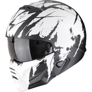 Κράνος ανοιχτού προσώπου με μάσκα Scorpion EXO-COMBAT II Marauder ματ μαύρο-λευκό