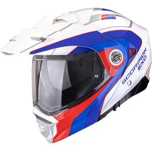Κράνος μοτοσικλέτας Enduro Scorpion ADX-2 Kamps λευκό-κόκκινο-μπλε