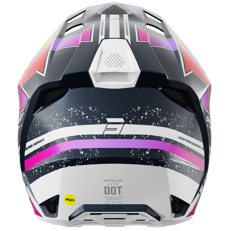 Κράνος μοτοκρός Shot Lite Racing σε μπλε-φλουό κίτρινο περλέ