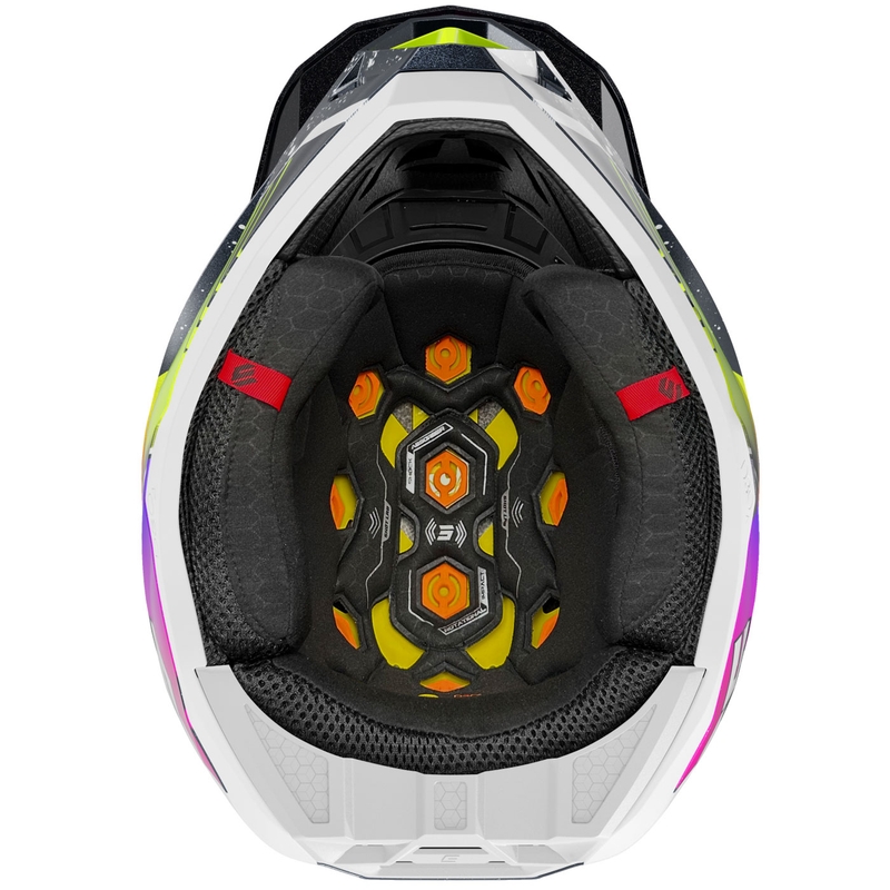 Κράνος μοτοκρός Shot Lite Racing σε μπλε-φλουό κίτρινο περλέ