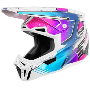 Κράνος μοτοκρός Shot Lite Racing λευκό-ροζ μαργαριταρένιο