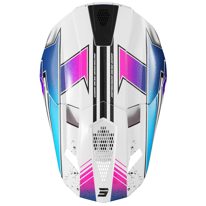 Κράνος μοτοκρός Shot Lite Racing λευκό-ροζ μαργαριταρένιο