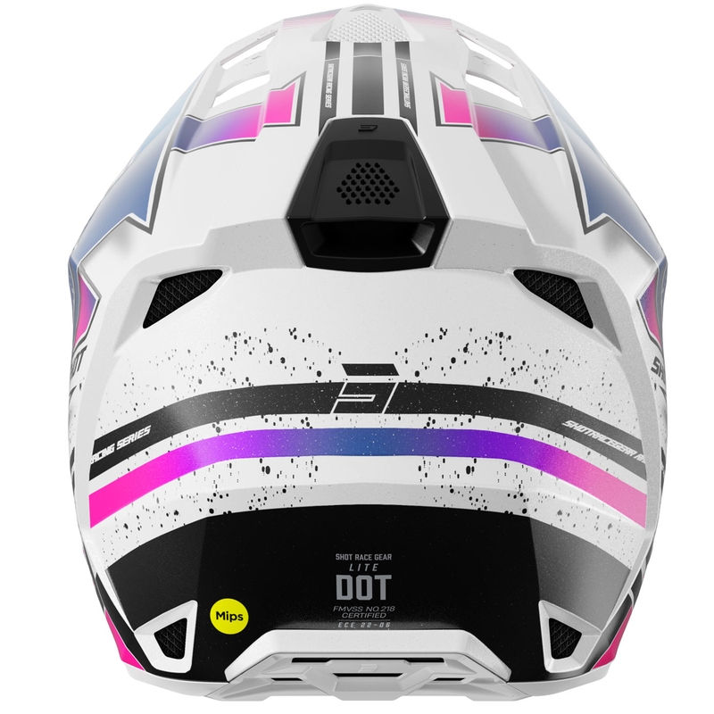 Κράνος μοτοκρός Shot Lite Racing λευκό-ροζ μαργαριταρένιο