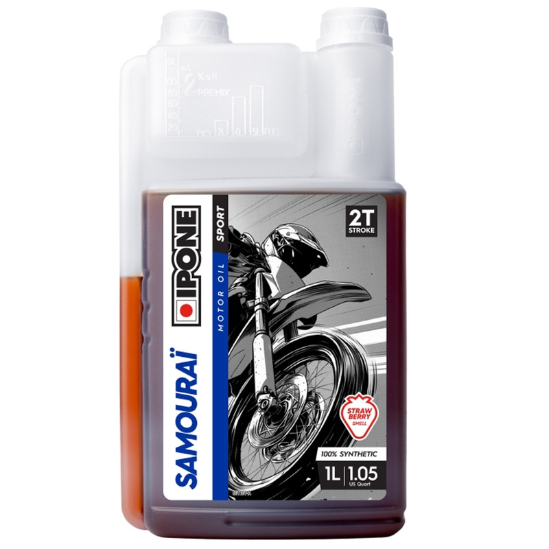 Συνθετικό λάδι κινητήρα Ipone Samourai Racing 2T 1 λίτρο φράουλα