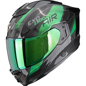Κράνος μοτοσικλέτας Scorpion EXO-1500 με επίστρωση άνθρακα και αέρα, μαύρο-πράσινο