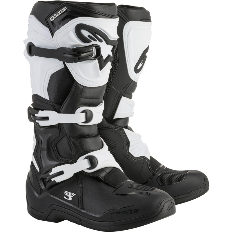 Alpinestars Tech 3 μαύρες και λευκές μπότες μοτοσικλέτας
