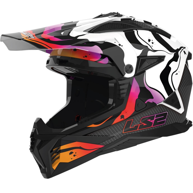 Κράνος Motocross LS2 MX708 Fast II Wash Λευκό μαύρο-άσπρο-ροζ