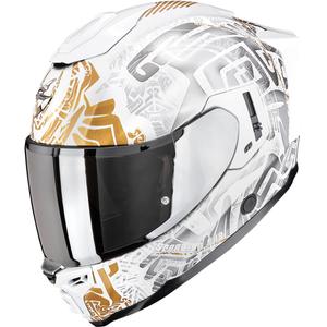 Κράνος μοτοσικλέτας Scorpion EXO-1500 Air Apus full-face σε χρώμα μαργαριταρένιο λευκό-γκρι-χρυσό