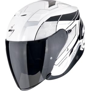 Κράνος μοτοσικλέτας Scorpion EXO-Z1 VUE ανοιχτού τύπου λευκό-μαύρο-ασημί