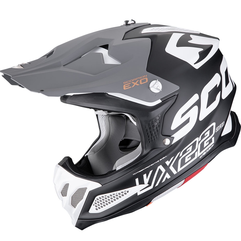 Κράνος motocross Scorpion VX-22 Air Updown μαύρο-άσπρο-γκρι