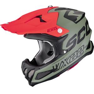 Κράνος motocross Scorpion VX-22 Air Updown ματ πράσινο-μαύρο-κόκκινο