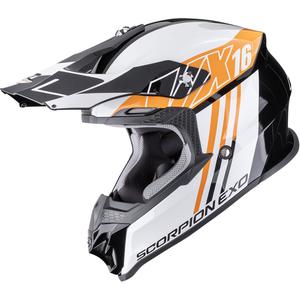Κράνος motocross Scorpion VX-16 EVO Air Lignes μαύρο-πορτοκαλί