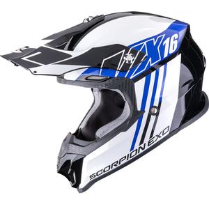 Κράνος motocross Scorpion VX-16 EVO Air Lignes μαύρο-μπλε