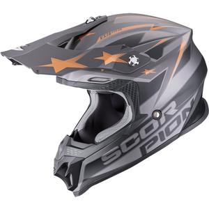 Κράνος motocross Scorpion VX-16 EVO Air Patriot ασημί-μαύρο-χάλκινο