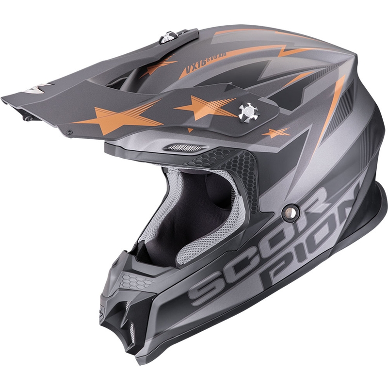 Κράνος motocross Scorpion VX-16 EVO Air Patriot ασημί-μαύρο-χάλκινο