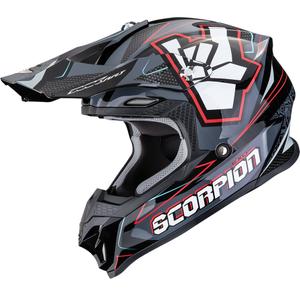 Κράνος motocross Scorpion VX-16 EVO Air ROK μαύρο-γκρι-κόκκινο