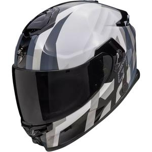 Ολοκληρωμένο κράνος μοτοσικλέτας Scorpion EXO-GT SP AIR TOURADVEN μαργαριταρένιο λευκό-ασημί