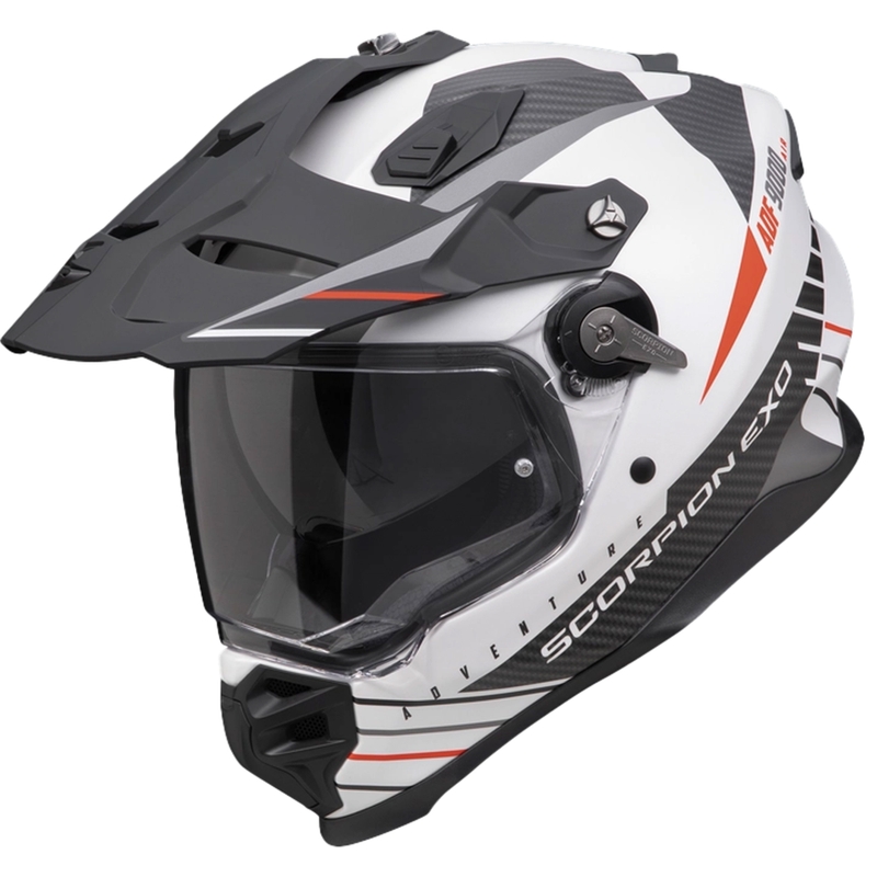 Κράνος Enduro Scorpion ADF-9000 Air Feat ματ λευκό-μαύρο-κόκκινο