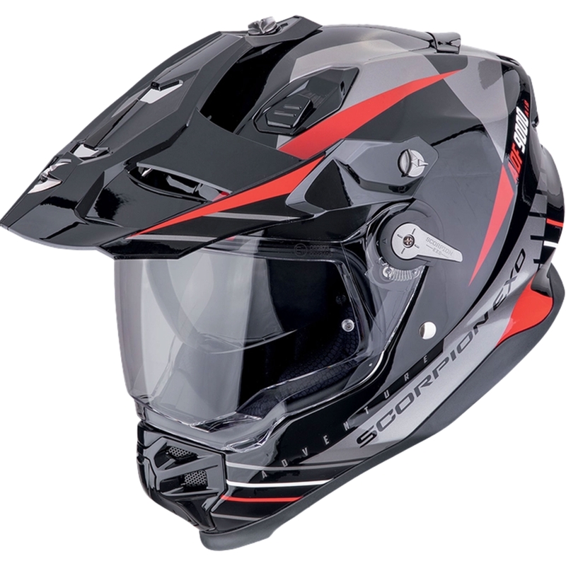 Κράνος Enduro Scorpion ADF-9000 Air Feat μαύρο-ασημί-κόκκινο