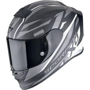 Ολοκληρωμένο κράνος μοτοσικλέτας Scorpion EXO-R1 EVO CARBON AIR RUNNER ματ μαύρο και λευκό