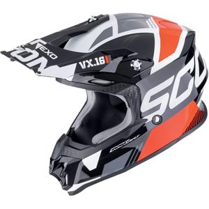 Κράνος Motocross Scorpion VX-16 EVO AIR ANALOG μαύρο-κόκκινο
