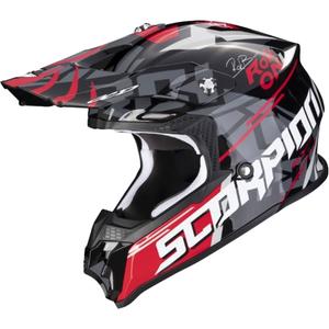 Κράνος Motocross Scorpion VX-16 EVO AIR ROK BAGOROS μαύρο-γκρι-λευκό-κόκκινο