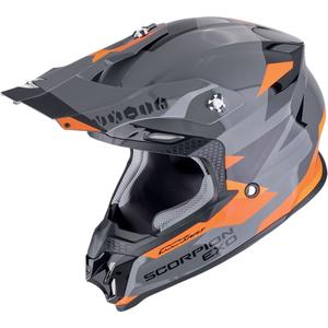Κράνος Motocross Scorpion VX-16 EVO AIR ROD γκρι-πορτοκαλί