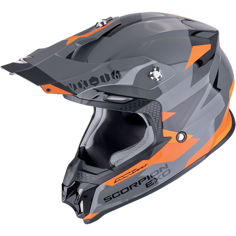 Κράνος Motocross Scorpion VX-16 EVO AIR ROD γκρι-πορτοκαλί
