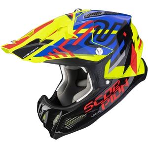 Κράνος Motocross Scorpion VX-22 Air Neox μαύρο-κόκκινο-μπλε-φλούο κίτρινο