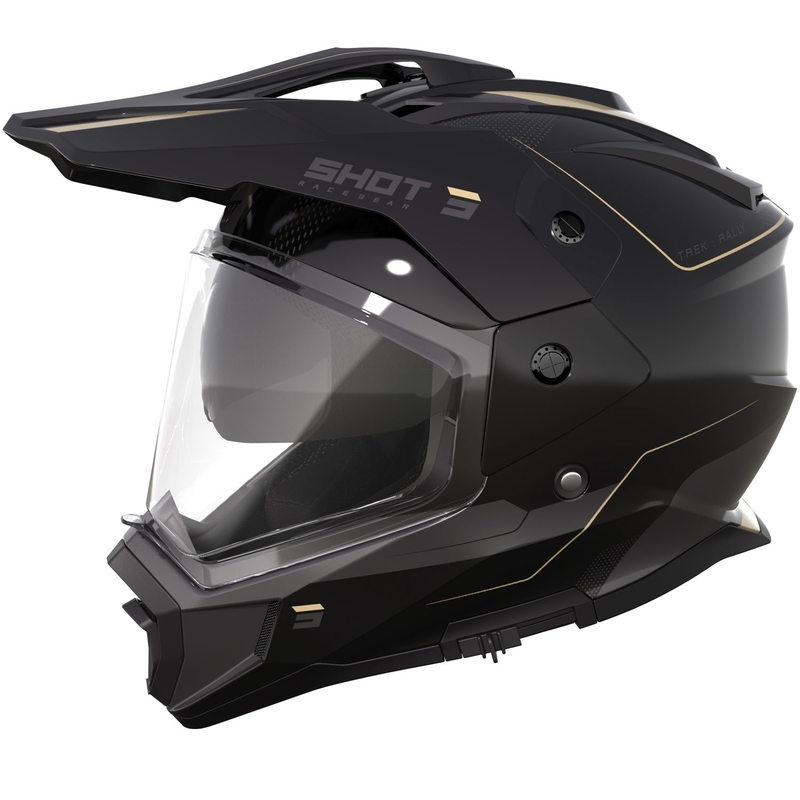 Κράνος μοτοσικλέτας Enduro Shot Trek Max Vision Rally γυαλιστερό μαύρο-άμμο