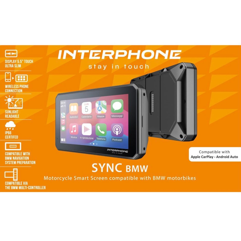 Οθόνη ενδοεπικοινωνίας BMW Apple CarPlay και Android Auto για μοτοσικλέτες