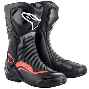 Μπότες μοτοσικλέτας Alpinestars S-MX 6 μαύρο-γκρι-φλουορ κόκκινο