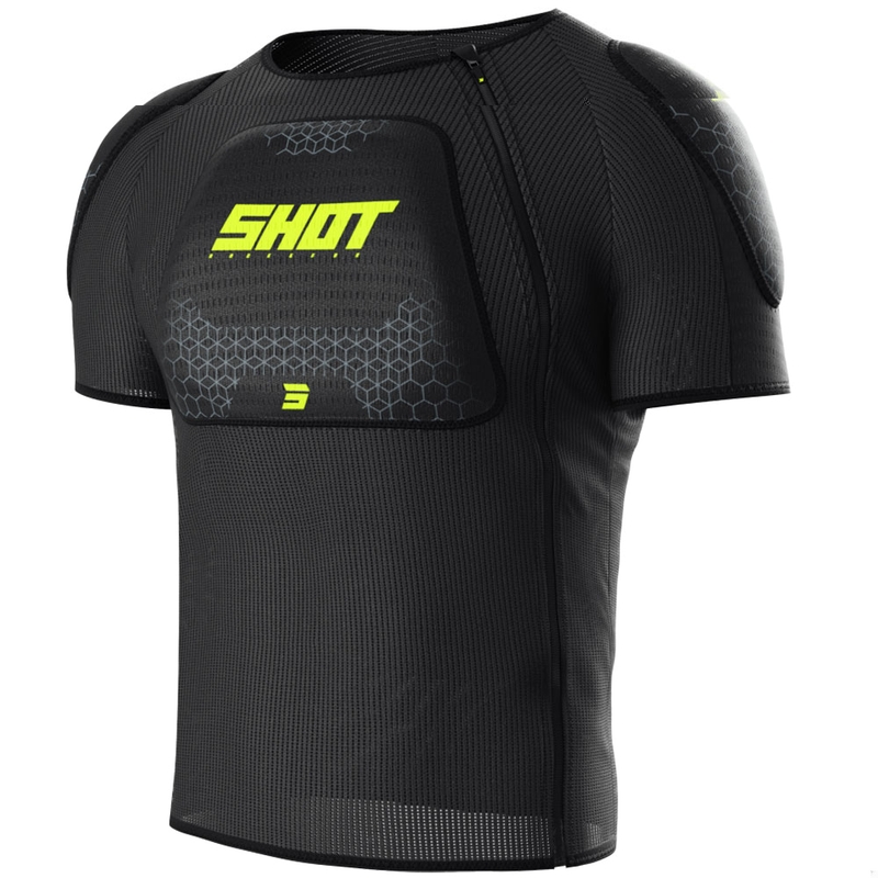 Προστατευτικό σώματος Shot Airlight T-shirt μαύρο-φλουορ κίτρινο