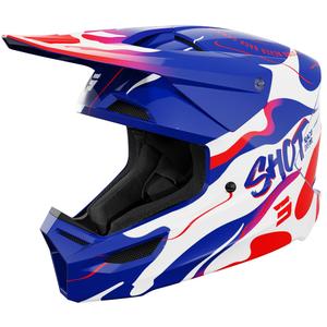Κράνος Motocross Shot Furious Beast για παιδιά, γυαλιστερό μπλε-κόκκινο