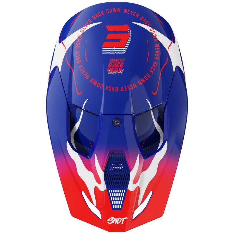 Κράνος Motocross Shot Furious Beast για παιδιά, γυαλιστερό μπλε-κόκκινο