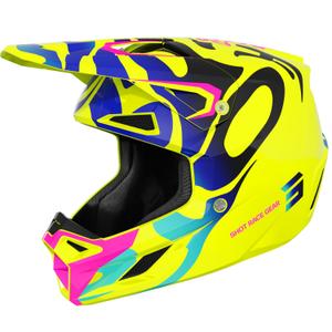 Κράνος Shot Speed Ghost για παιδιά Motocross, γυαλιστερό φθορίζον κίτρινο