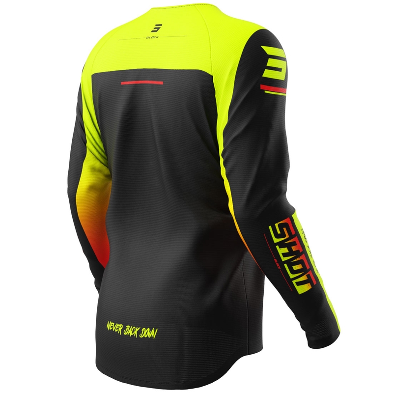 Παιδική φανέλα μοτοκρός Shot Draw Block Fluorescent Yellow