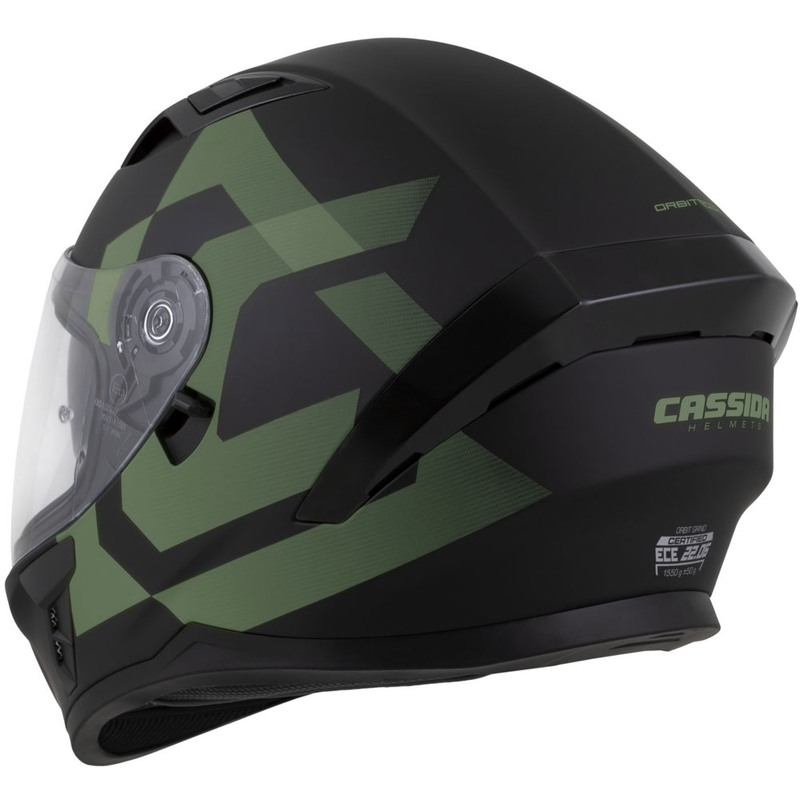 Κράνος μοτοσικλέτας Cassida Orbit Grind full-face ματ μαύρο-σκούρο πράσινο