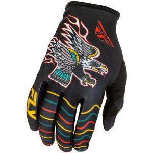 Γάντια motocross FLY Racing - USA Lite Americana μαύρο-κόκκινο-χρυσό