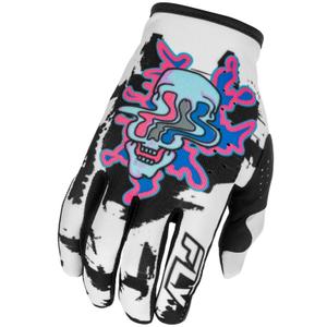 Γάντια Motocross FLY Racing - USA Lite Warp λευκά-μπλε-ροζ