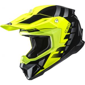 Κράνος μοτοκρός HJC C50 Mirage MC3H μαύρο-φλουορ κίτρινο-γκρι