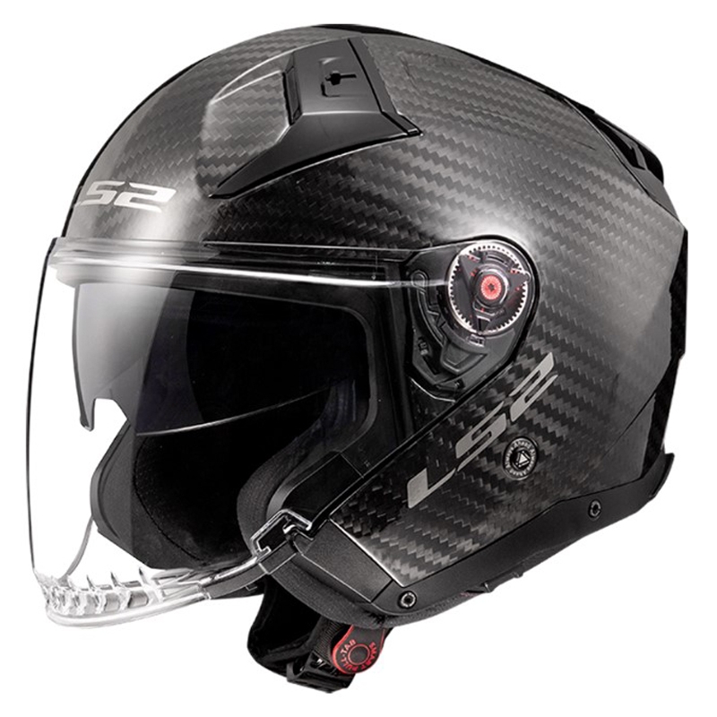 Κράνος μοτοσικλέτας ανοιχτού τύπου LS2 OF603 Infinity II Carbon-06 μαύρο γυαλιστερό