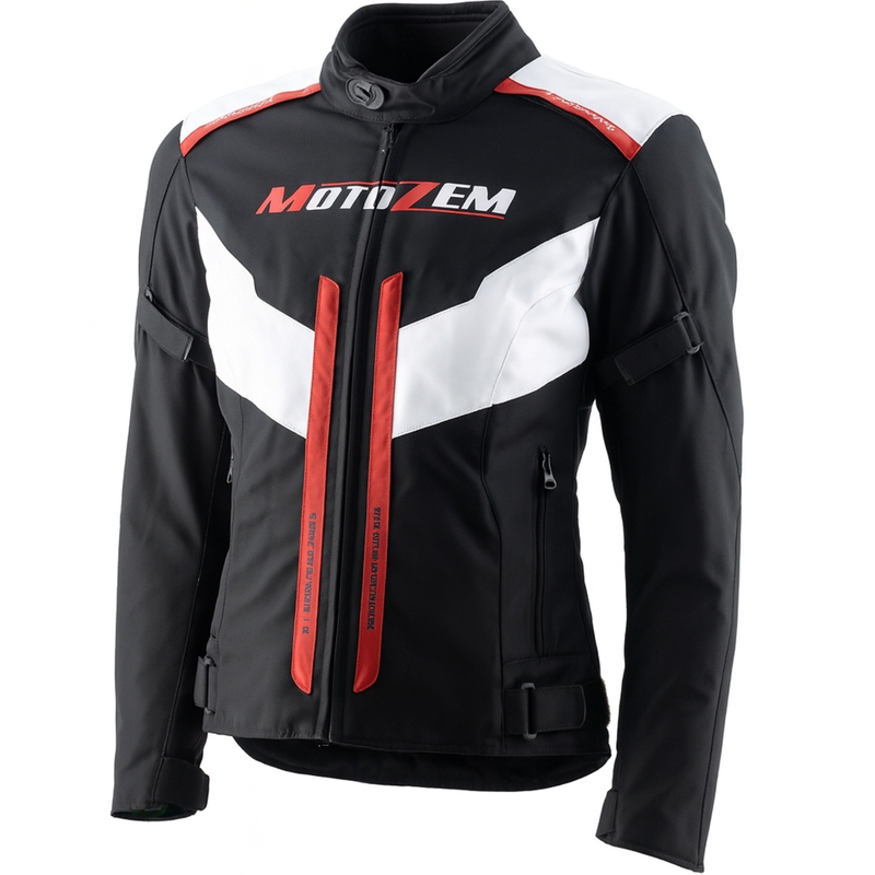 Γυναικείο μπουφάν μοτοσικλέτας Motozem Team 2 μαύρο-άσπρο