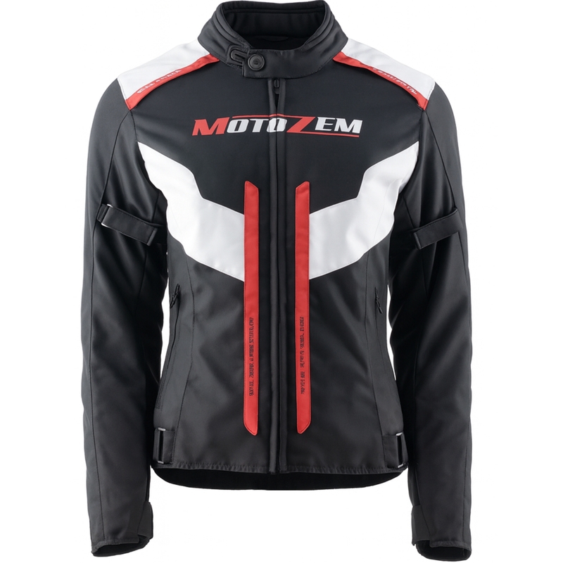 Γυναικείο μπουφάν μοτοσικλέτας Motozem Team 2 μαύρο-άσπρο