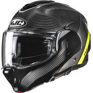 Κράνος μοτοσικλέτας HJC F100 Carbon Stan MC3H μαύρο-φθοροκίτρινο