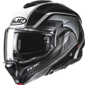 Κράνος μοτοσικλέτας HJC F100 Reff MC21 μαύρο-ασημί-λευκό
