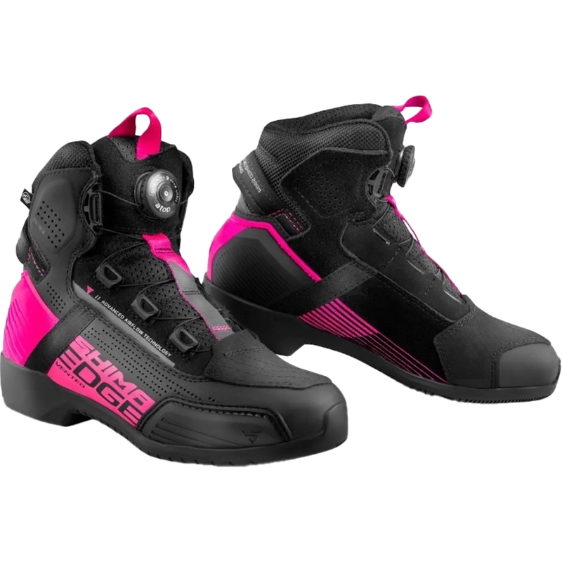 Γυναικείες μπότες μοτοσικλέτας Shima Edge Vent Μαύρο και ροζ
