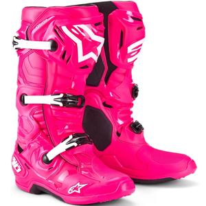 Μπότες μοτοσικλέτας Alpinestars Tech 10 ροζ-μαύρο-λευκό